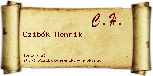 Czibók Henrik névjegykártya